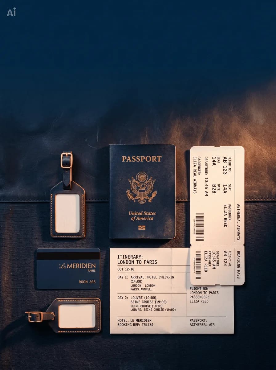 Avionska karta, pasoš i plan putovanja